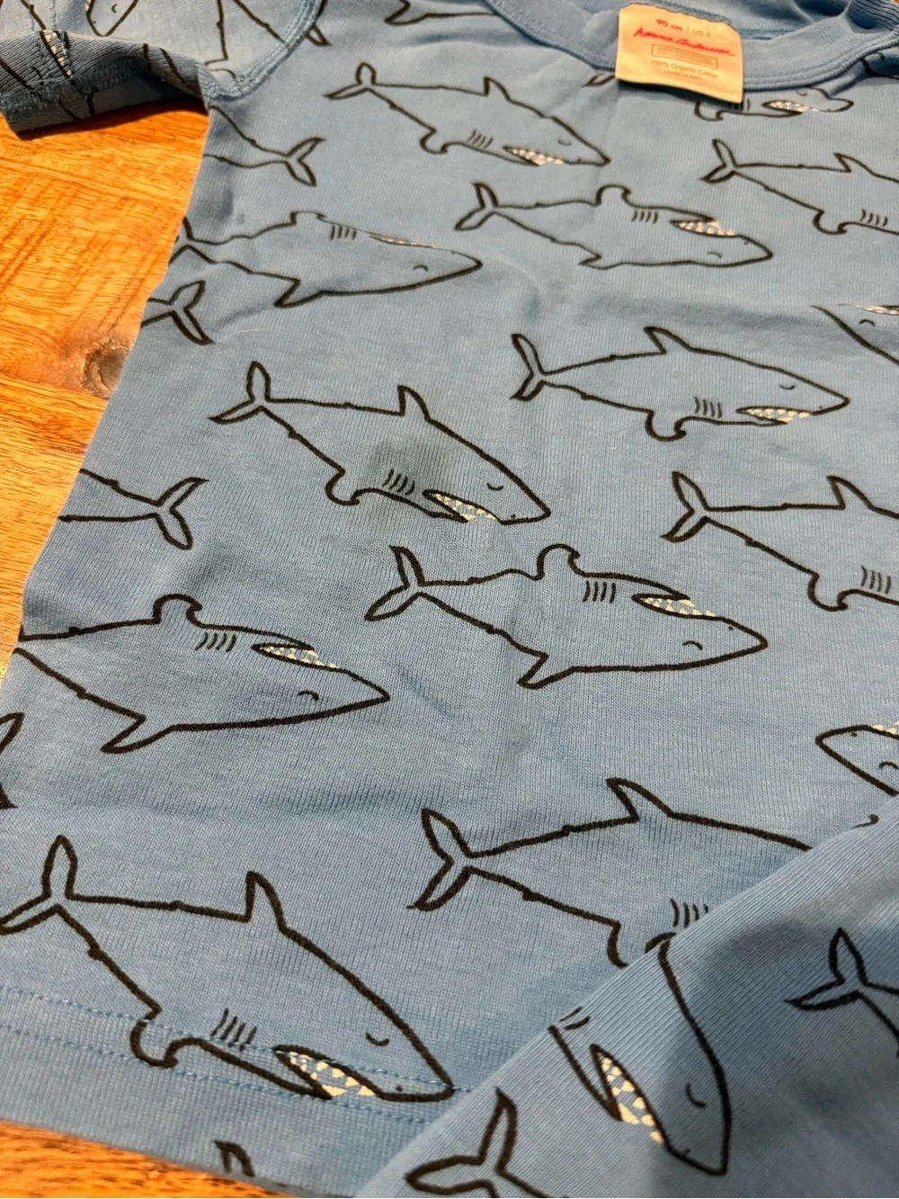 Hanna Andersson Blue Shark Pajama Set Size 3